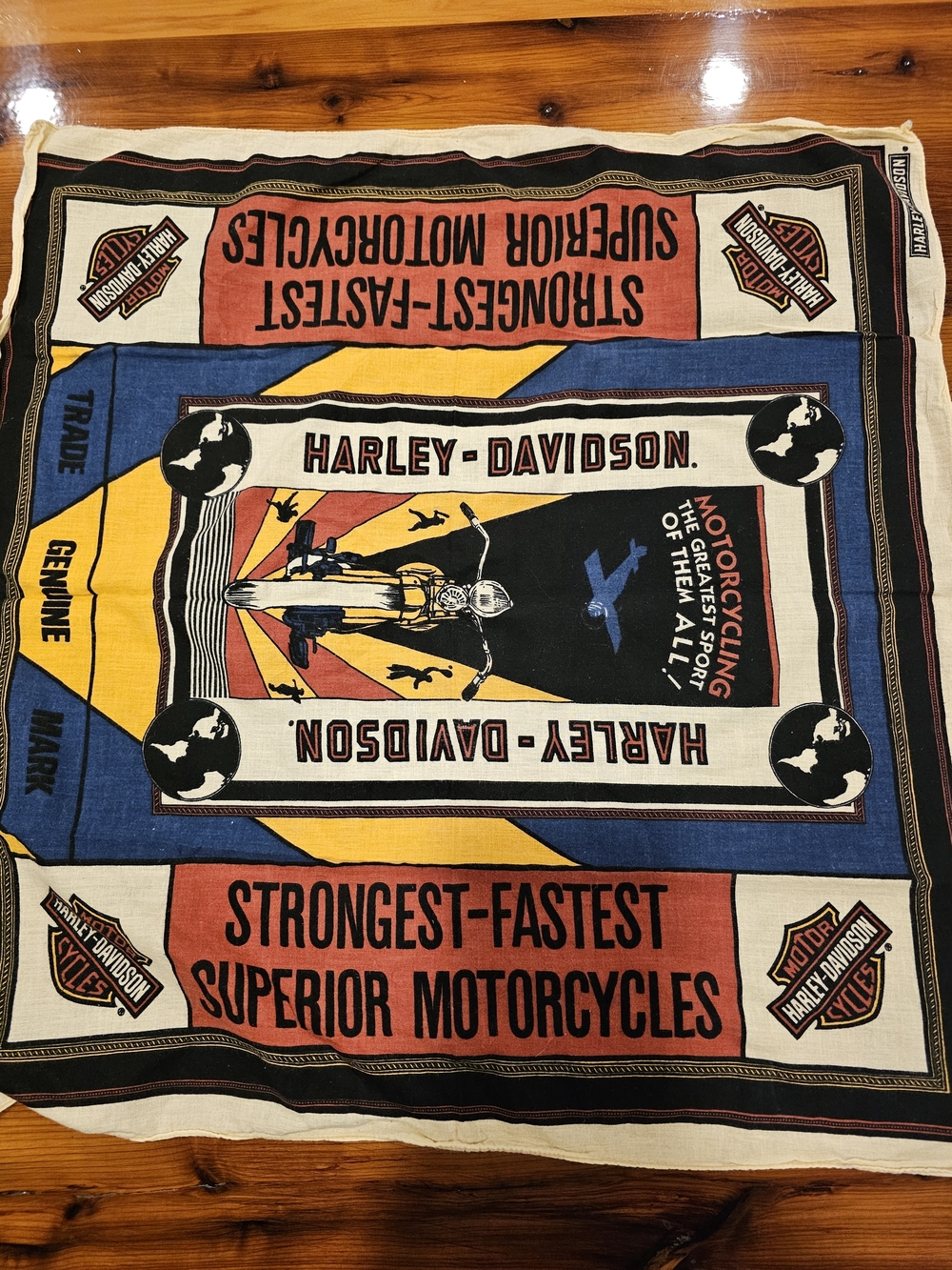 Ultra Rare Vintage 1980s/1990s Harley-Davidson "Strongest-Fastest" Graphic